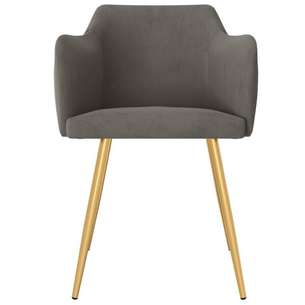 vidaXL Krzesła stołowe, 4 szt., ciemnoszare, obite aksamitem