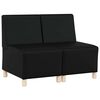 vidaXL Modułowa sofa bez podłokietnik&oacute;w 2 pcs Czarny 55 x 74 x 82 cm