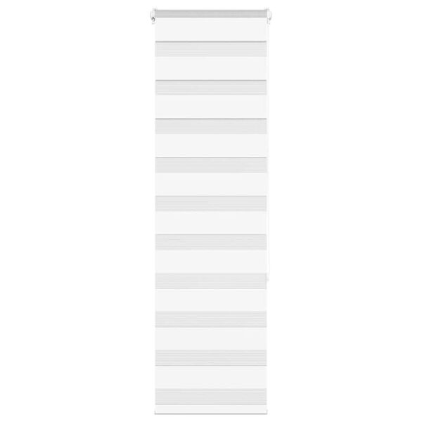 vidaXL Roleta zebra, biała, szerokość tkaniny 35,9 cm, poliester
