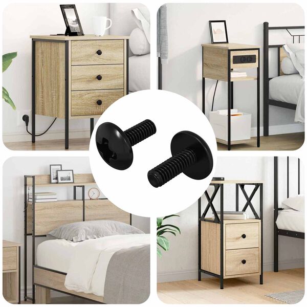 vidaXL Śruby osłonowe 2 pcs Czarny M4 x 10 mm Stal