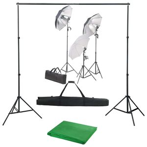 vidaXL Fotograficzny zestaw studyjny z lampami i tłem