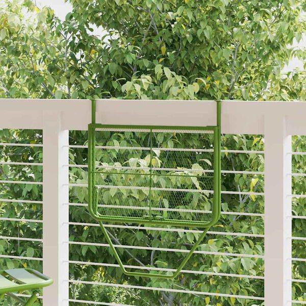 vidaXL Stolik balkonowy, zielony, 60x40 cm, stalowy