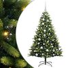 vidaXL Sztuczna skandynawska choinka z zawiasami 150 LED zielony