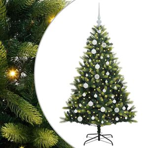 vidaXL Sztuczna skandynawska choinka z zawiasami 150 LED zielony