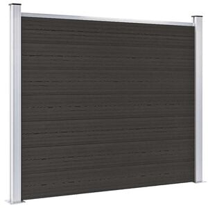 vidaXL Panel ogrodzeniowy z WPC, 180x146 cm, czarny