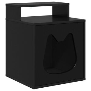 vidaXL Koty Dom Czarny 42,5 x 40 x 53,5 cm Drewno inżynieryjne