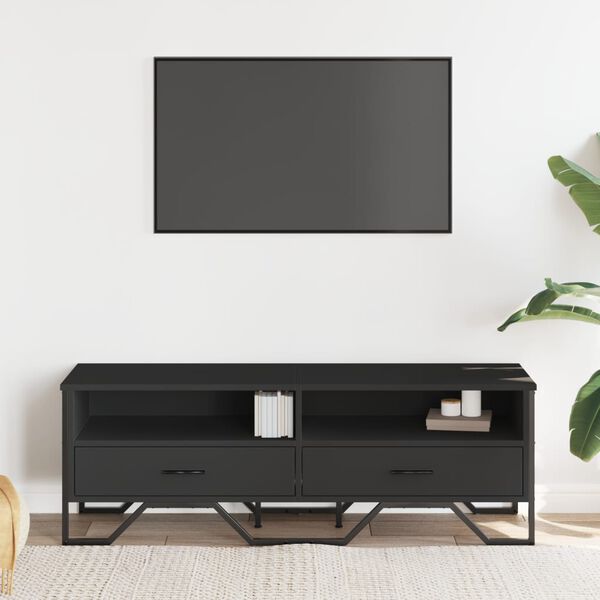 vidaXL Szafka pod TV, czarna, 122x34x41 cm, materiał drewnopochodny