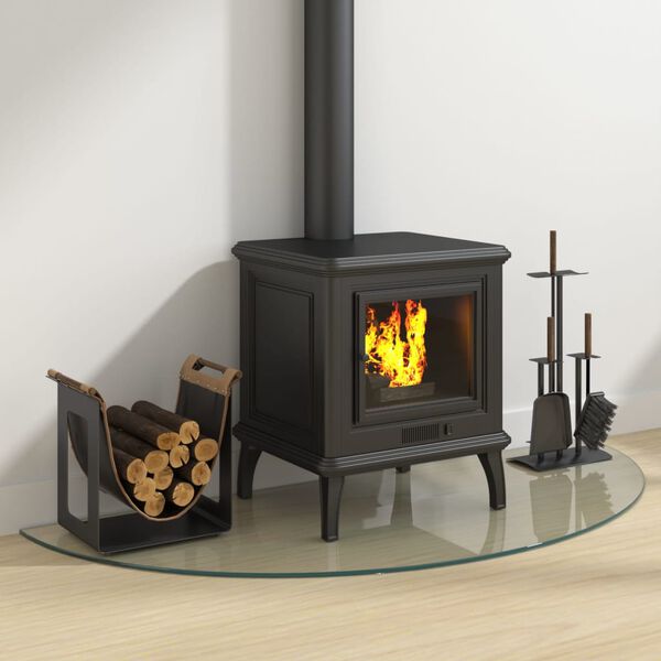 vidaXL Panel kominkowy, szklany, p&oacute;łokrągły, 1200x500 mm