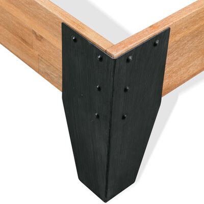 vidaXL Rama łóżka, lite drewno akacjowe i stal, 152x203 cm