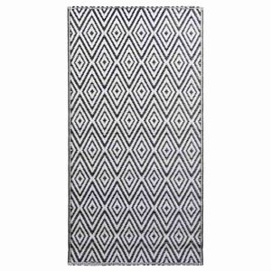vidaXL Dywan na zewnątrz, ARAKIL biało-czarny, 160x230 cm, PP
