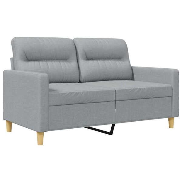 vidaXL Sofa 2-osobowa, jasnoszara, 120 cm, tapicerowana tkaniną