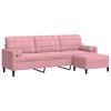 vidaXL 3-osobowa sofa z podn&oacute;żkiem, r&oacute;żowy, 210 cm, aksamit