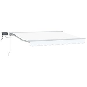 vidaXL Ręczny ramowy zewnętrzny markizowy z LED Biały 3 x 2,5 m