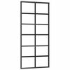vidaXL Drzwi przesuwne, szkło ESG i aluminium, 90x205 cm, czarne