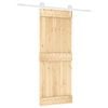 vidaXL Drzwi przesuwne 80 x 210 cm Lite Drewno Sosnowe (Nieobrobione)