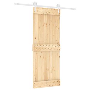 vidaXL Drzwi przesuwne 80 x 210 cm Lite Drewno Sosnowe (Nieobrobione)