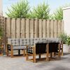 vidaXL Zestaw sof na zewnątrz z poduszką 7 pcs Naturalny i Jasny Szary