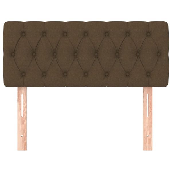 vidaXL Zagł&oacute;wek do ł&oacute;żka, ciemnobrązowy, 90x7x78/88 cm, tkanina