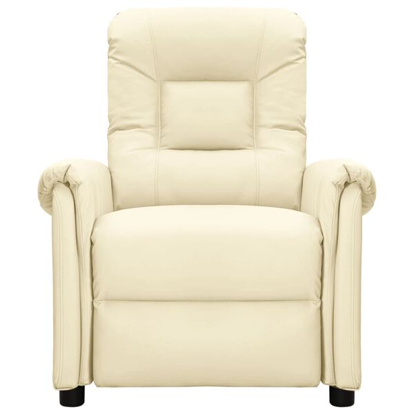 vidaXL Elektryczny fotel masujący, kremowy, sztuczna skóra