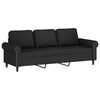 vidaXL 3-osobowa sofa z podn&oacute;żkiem, czarna, 180 cm, aksamit