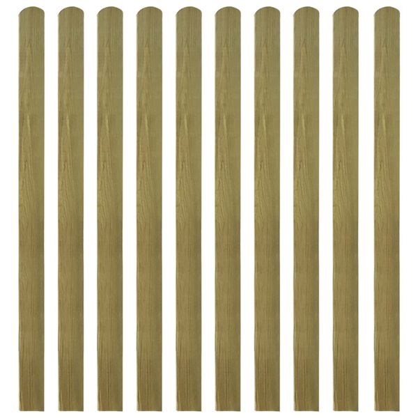 vidaXL Impregnowane sztachety, 10 szt., drewno, 140 cm