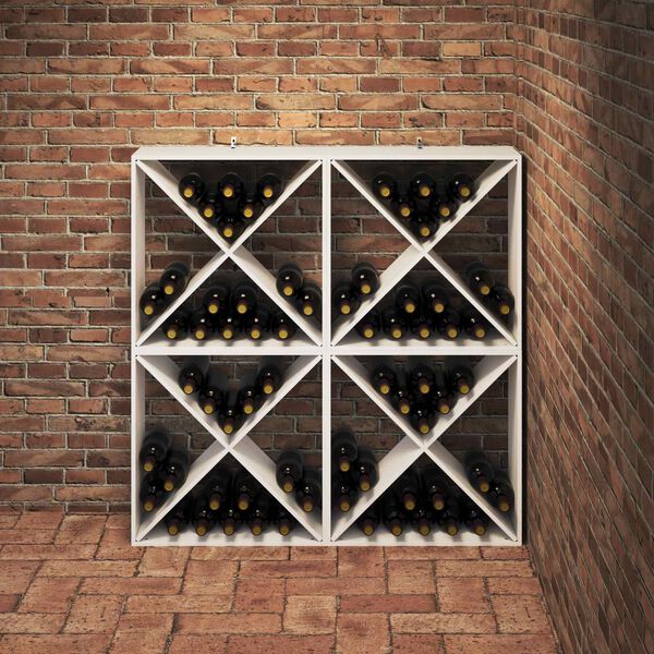 vidaXL Regał na wino 4 pcs Biały 62 x 25 x 62 cm Lite drewno sosnowe
