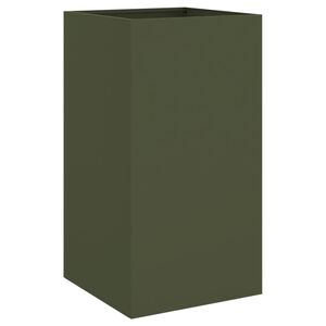 vidaXL Donica, oliwkowa, 42x38x75 cm, stal