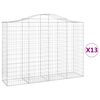 vidaXL Kosze gabionowe, 13 szt, 200x50x140/160cm, galwanizowane żelazo