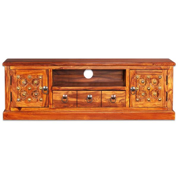 vidaXL Szafka pod telewizor, lite drewno akacjowe, 120x30x40 cm