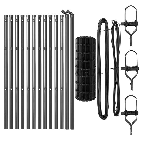 vidaXL Ogrodzenie z słupkiem Szary 0,6 x 25 m Stal i PVC