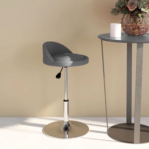 vidaXL Obrotowe krzesło stołowe, szare, obite sztuczną sk&oacute;rą