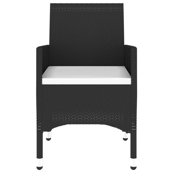 vidaXL 7-częściowy zestaw mebli ogrodowych, polirattan, czarny