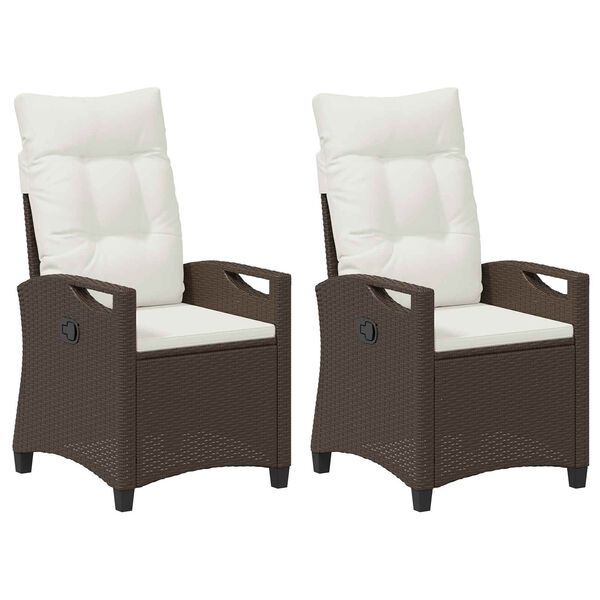 vidaXL Krzesło Ogrodowe 2 pcs Brązowy i Kremowy 56 x 60 x 112 cm