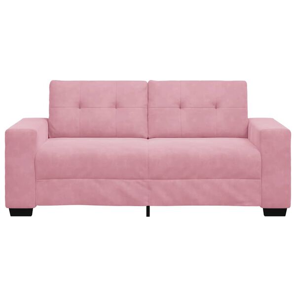 vidaXL Sofa dwuosobowa, r&oacute;żowa, 180x77x82 cm, aksamit