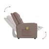 vidaXL Rozkładany fotel masujący, 2-os., kolor taupe, obity tkaniną