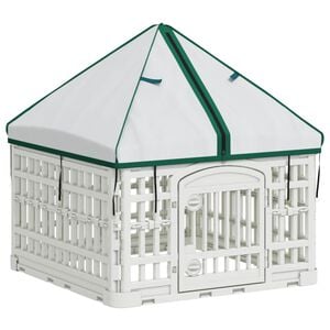 vidaXL 4 Panelowa Zabawka dla Ps&oacute;w z Dachem 60 x 60 x 82 cm Biały
