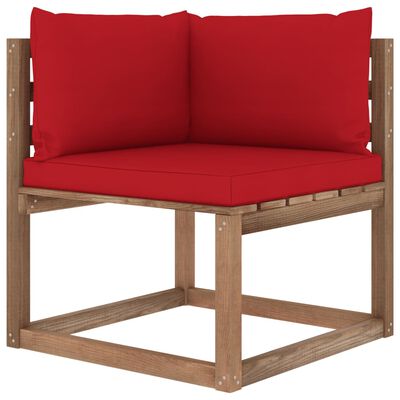 vidaXL 7-cz. zestaw wypoczynkowy z palet, z poduszkami, drewno sosnowe