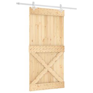 vidaXL Drzwi przesuwne 100 x 210 cm Lite Drewno Sosnowe (Nieobrobione)