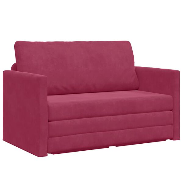 vidaXL Sofa Bed 110cm Czerwone wino Aksamit