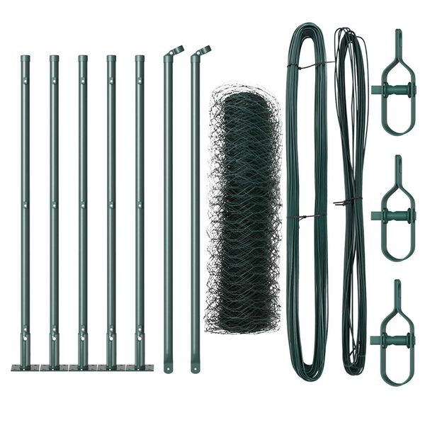 vidaXL Słupek ogrodzeniowy. Zielony 10 x 0,8 m (siatka 36 mm)