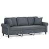 vidaXL 3-osobowa sofa z poduszkami, ciemnoszara, 180 cm, aksamit