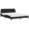 vidaXL Ł&oacute;żko z materacem, Dover, czarne, 160x200 cm, tkanina