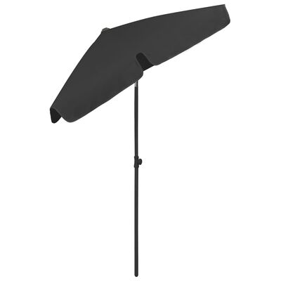 vidaXL Parasol plażowy, czarny, 180x120 cm