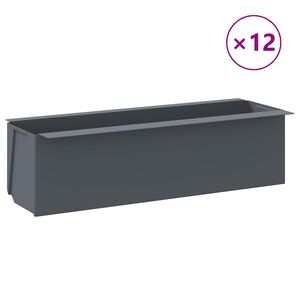 vidaXL Doniczki do palet, 12 szt., szare, 36x13,5x9,5 cm, PP