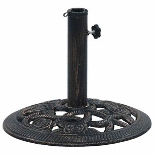 vidaXL Podstawa pod parasol, czarny i brąz, 9 kg, 40 cm, żeliwo