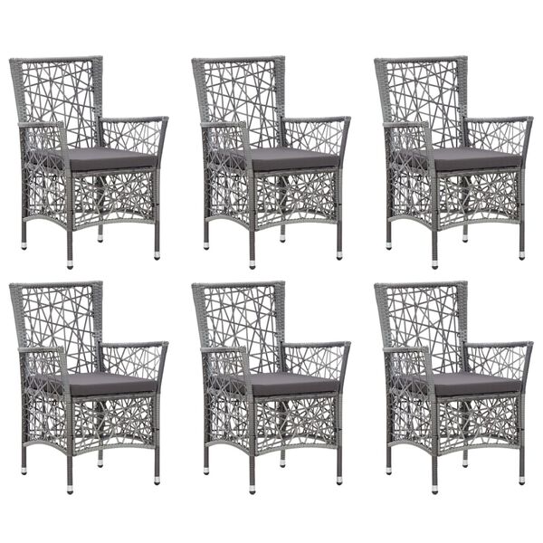 vidaXL 7-częściowy zestaw mebli ogrodowych, szary