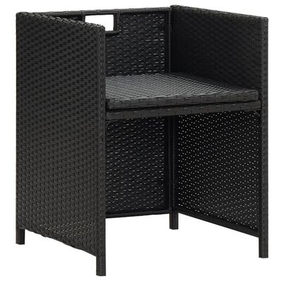 vidaXL Krzesła ogrodowe z poduszkami, 4 szt., czarne, polirattan