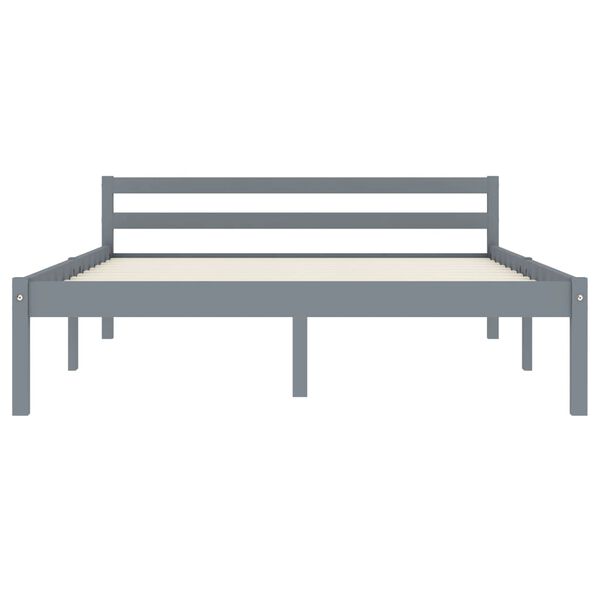 vidaXL Rama ł&oacute;żka z 4 szufladami, szara, lita sosna, 140 x 200 cm