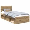 vidaXL Ramka ł&oacute;żka Dąb rzemieślniczy 90 x 200 cm Lite drewno sosnowe