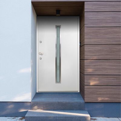 vidaXL Aluminiowe drzwi zewnętrzne, białe, 100 x 200 cm